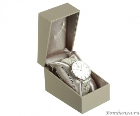 Часы Qudo, Eterni, 802518 BW/S. Браслет в подарок